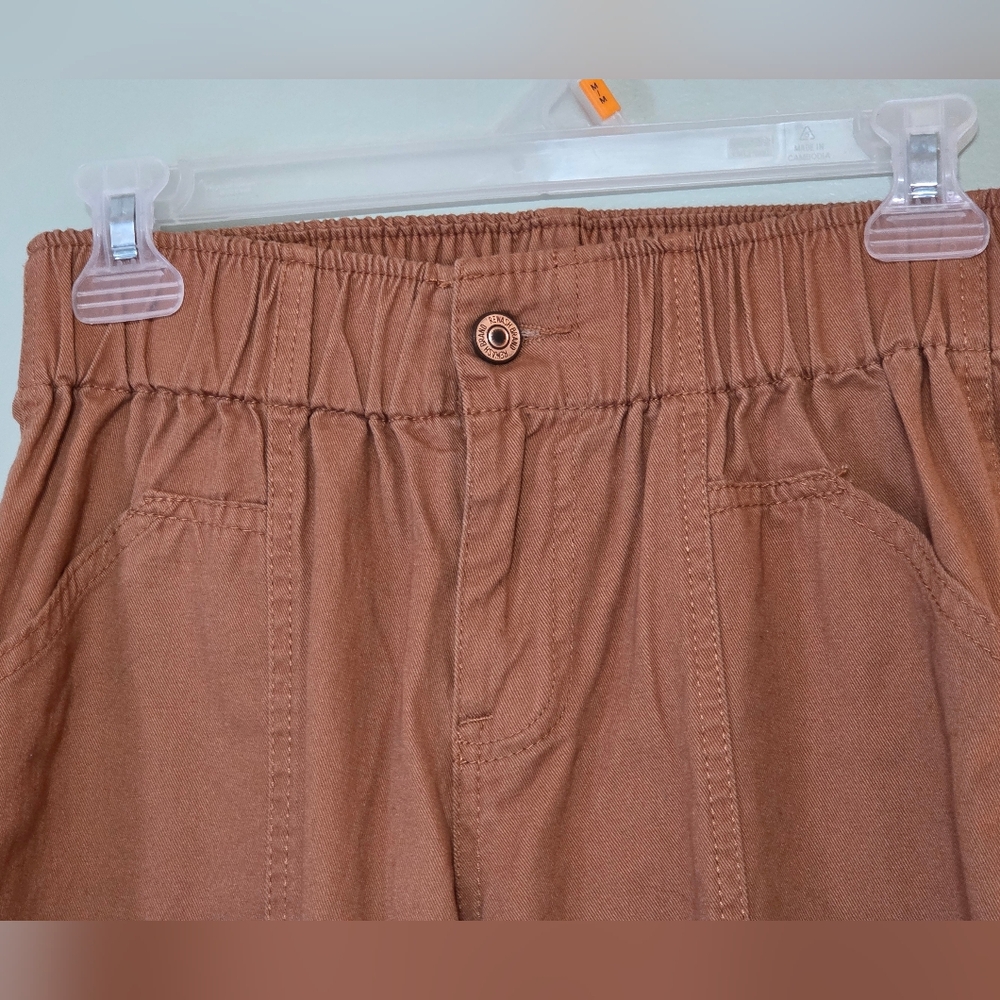 ​Rewash Wide Leg Khaki Pants Brown Rust Coastal Boho Casual 100% Cotton Sz S - Picture 6 of 10
